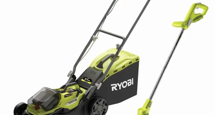 RYOBI OLT1825M Edge Trimmer and Its Pack with Mower
